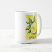 Mug Citrus Citrus Fruit Jaune Jolie mariée aquarelle (Devant droit)