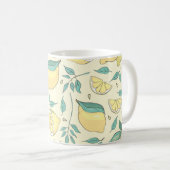 Mug Citrus de citron moderne jaune d'été Personnalisé (Devant droit)