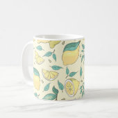 Mug Citrus de citron moderne jaune d'été Personnalisé (Devant gauche)