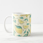 Mug Citrus de citron moderne jaune d'été Personnalisé (Gauche)