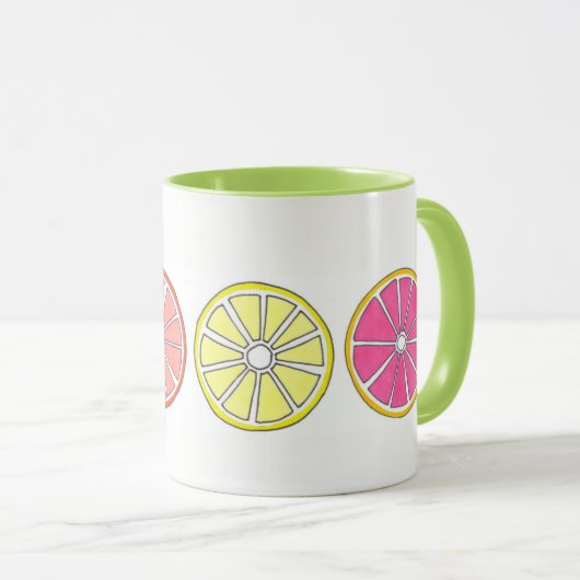 Mug Citrus Fruit Orange Pamplemousse Citron Lime Tropi (Devant droit)