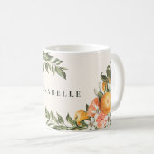 Mug Citrus orange botanique moderne rustique personnal (Devant droit)