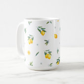 Mug Citrus Squeeze Aquarelle Jaune Citrons Musique (Devant gauche)