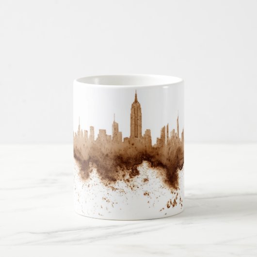 Mug City Skyline Coffee Stain Art (Centre)