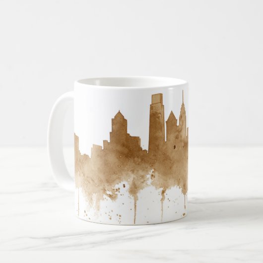 Mug City Skyline Coffee Stain Art (Devant gauche)