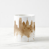 Mug City Skyline Coffee Stain Art (Centre)