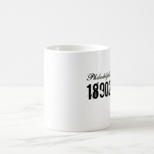 Mug City Zip Code Déplacement Cadeau Black White Café (Centre)