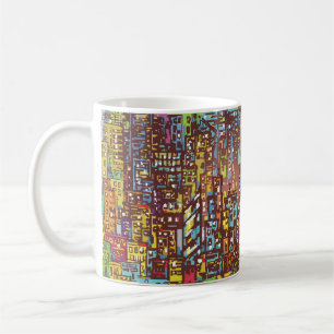 Mug Cityscape dessin à la main illustrations art, rue,