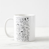 Mug Ckleball Doodles In Black On Beige Retro Comfort C (Gauche)