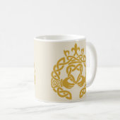 Mug Claddagh à entrelacs doré (Devant droit)