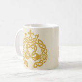 Mug Claddagh à entrelacs doré (Devant gauche)