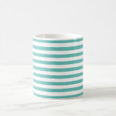 Mug Clair Turquoise bleu et blanc rayures horizontales (Centre)