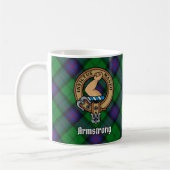 Mug Clan Armstrong Crest sur Tartan (Gauche)