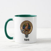 Mug Clan Baird Crest sur Tartan (Gauche)