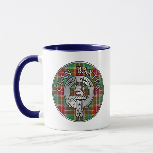 Mug Clan Baxter Crest et Tartan (Gauche)