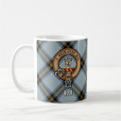 Mug Clan Bell Crest sur Tartan (Gauche)