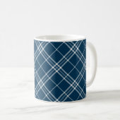 Mug Clan bleu moderne Clark Tartan Plaid (Devant droit)