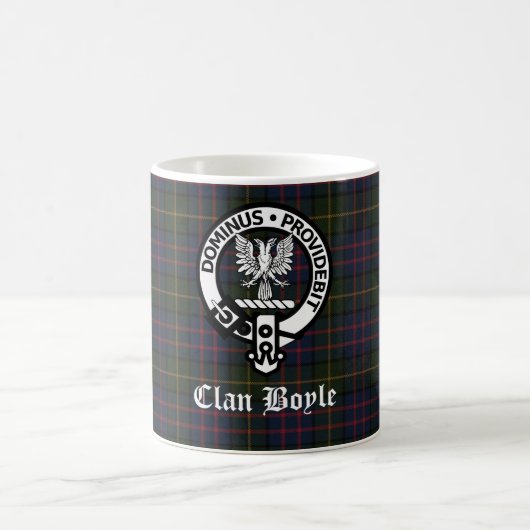 Mug Clan Boyle Crest Badge & Tartan (Centre)