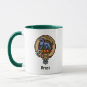 Mug Clan Bruce Crest sur la chasse Tartan (Gauche)