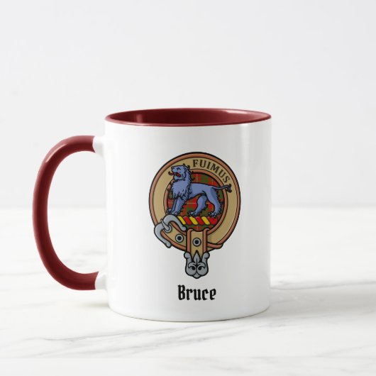 Mug Clan Bruce Crest sur Tartan (Gauche)