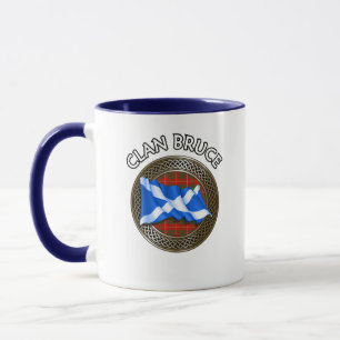 Mug Clan Bruce Tartan Knot & Flag