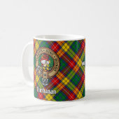 Mug Clan Buchanan Crest sur Tartan (Devant gauche)