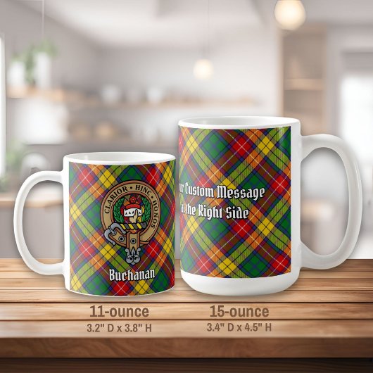 Mug Clan Buchanan Crest sur Tartan