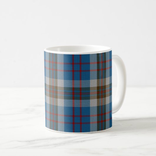 Mug Clan classique plaid bleu et gris de Thompson de (Devant droit)