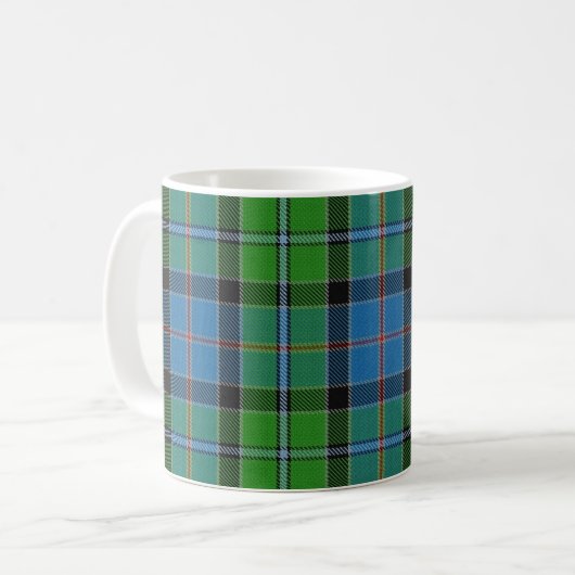 Mug Clan classique plaid bleu et vert de Stirling de (Devant gauche)