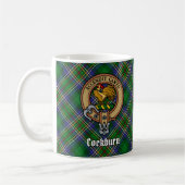 Mug Clan Cockburn Crest sur Tartan (Gauche)
