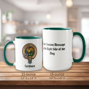 Mug Clan Cockburn Crest sur Tartan