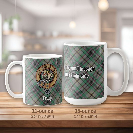 Mug Clan Craig Crest sur Tartan
