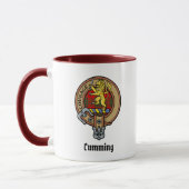 Mug Clan Cumming Crest sur Tartan (Gauche)
