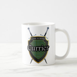 Mug Clan Currie Currier Tartan Shield & Swords
