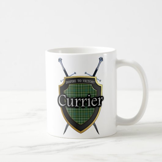 Mug Clan Currie Currier Tartan Shield & Swords (Droite)
