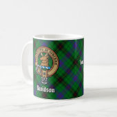 Mug Clan Davidson Crest sur Tartan (Devant gauche)