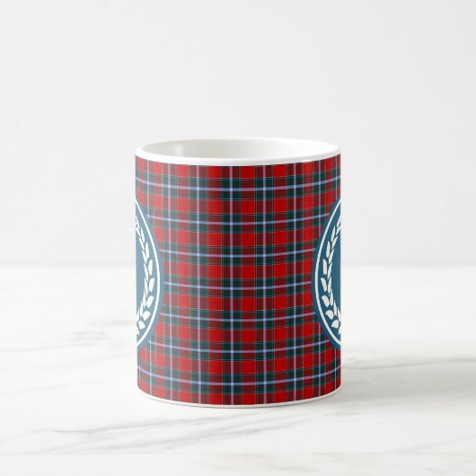 Mug Clan Drummond Bright Red Tartan Monogramme (Centre)