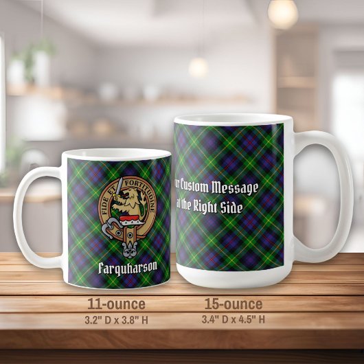 Mug Clan Farquharson Crest sur Tartan