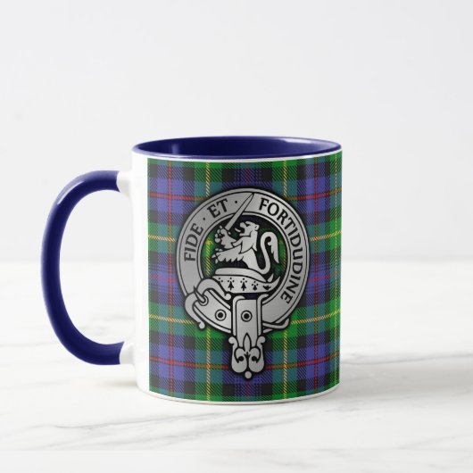 Mug Clan Farquharson Crest & Tartan (Gauche)