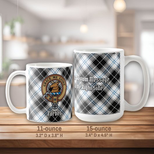Mug Clan Forbes Crest sur la robe Tartan