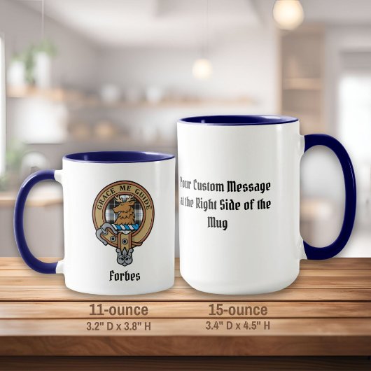 Mug Clan Forbes Crest sur la robe Tartan