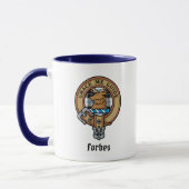 Mug Clan Forbes Crest sur la robe Tartan (Gauche)