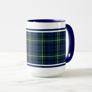 Mug Clan Forbes Tartan Blue and Green Plaid