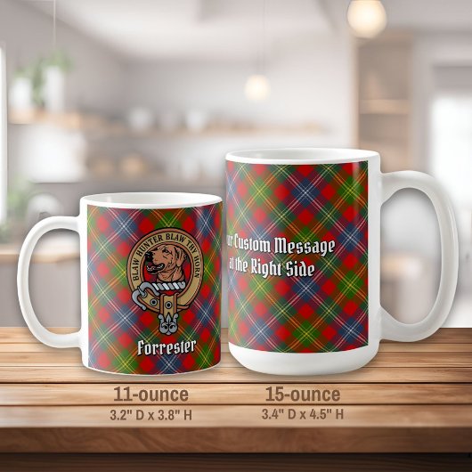 Mug Clan Forrester Crest sur Tartan