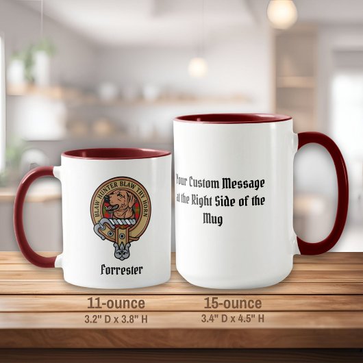 Mug Clan Forrester Crest sur Tartan