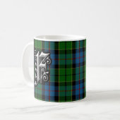 Mug Clan Forsyth Forsythe Lettre F Monogramme Tartan (Devant gauche)