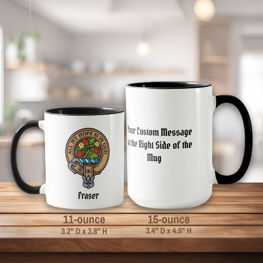 Mug Clan Fraser Crest sur le tartare de chasse Patinée
