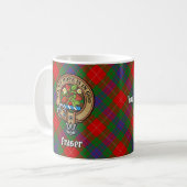 Mug Clan Fraser Crest sur Tartan (Devant gauche)