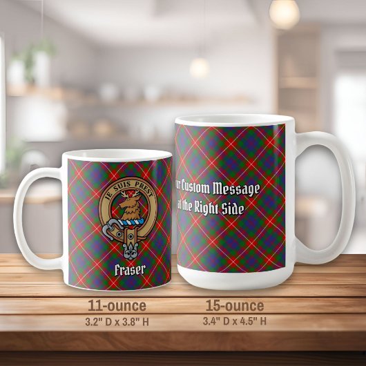 Mug Clan Fraser de Lovat Crête sur Tartan