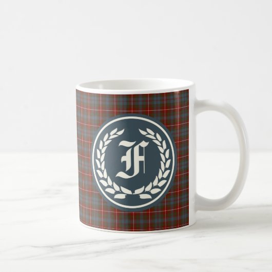 Mug Clan Fraser de Lovat Reproduction Tartan Monogramm (Droite)
